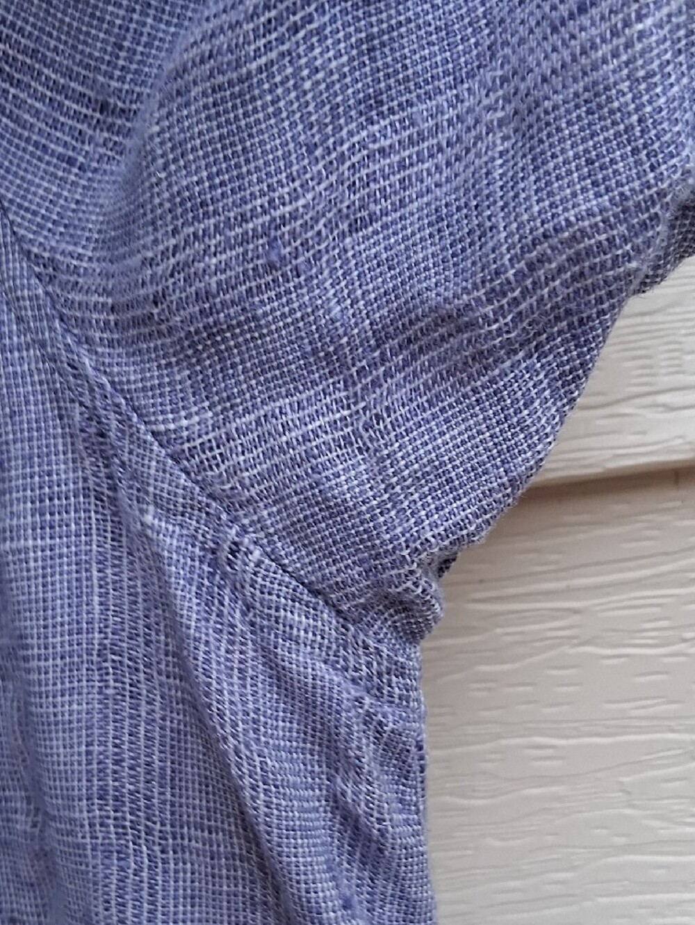 Flax Lavender/Purple Linen Button-Front Short Sleeve Top - Picture 4 of 11